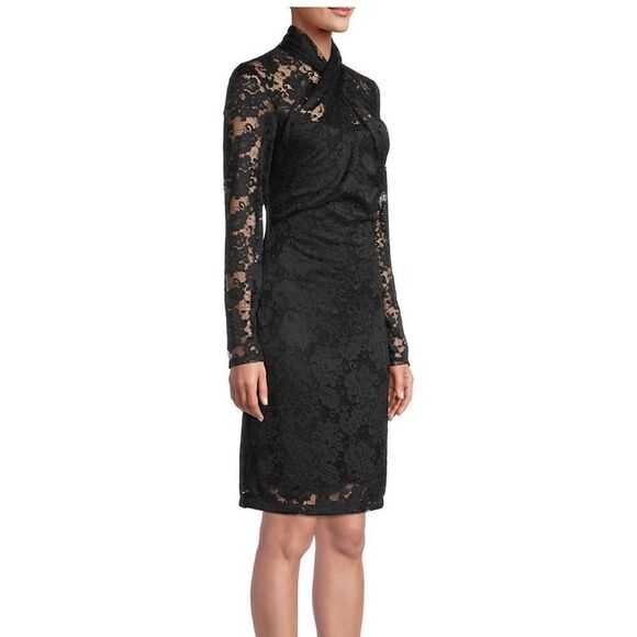 Elie Tahari Twist-Accented Lace Dress size 4 - Picture 3 of 11